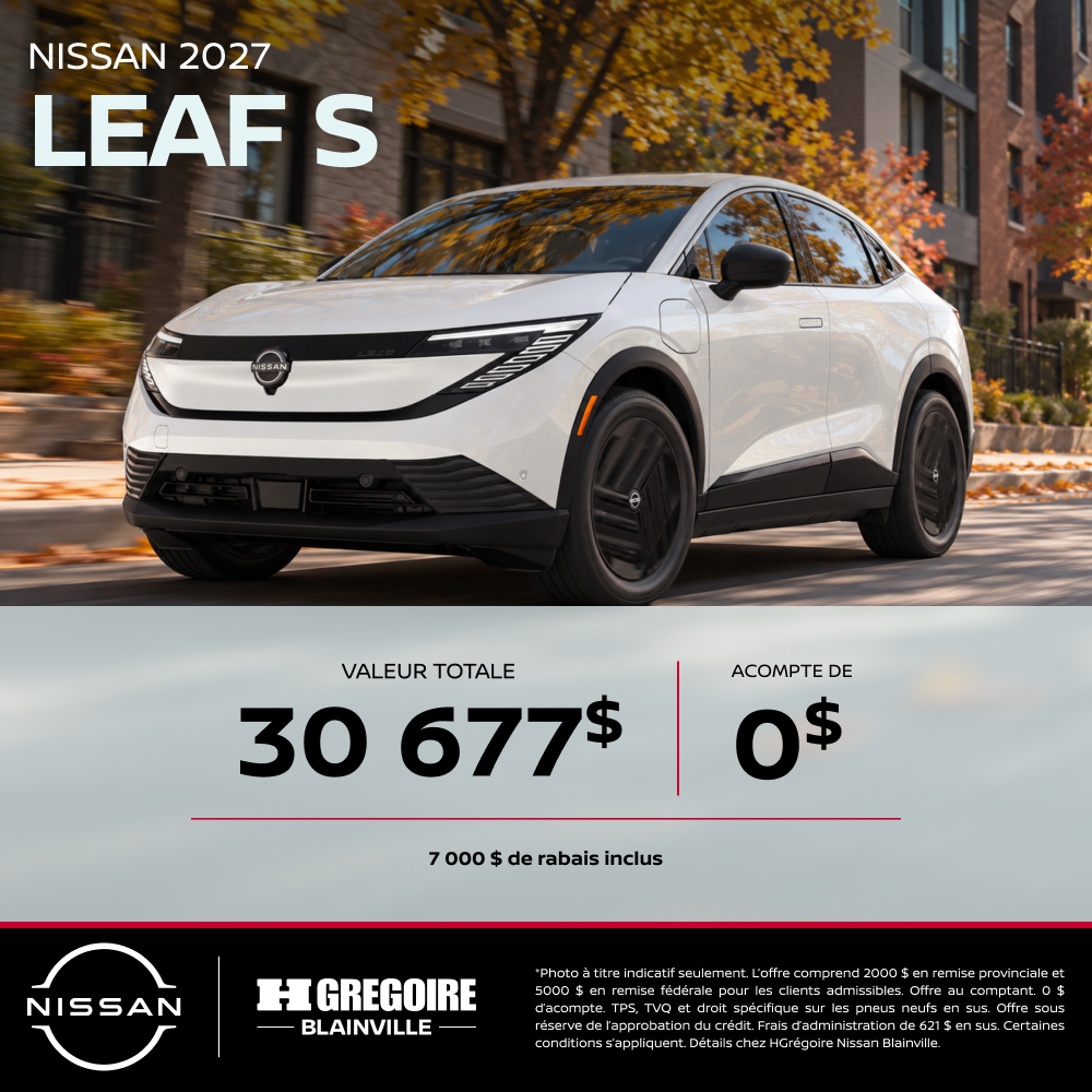 Nissan blainville promo octobre LEAF S FR